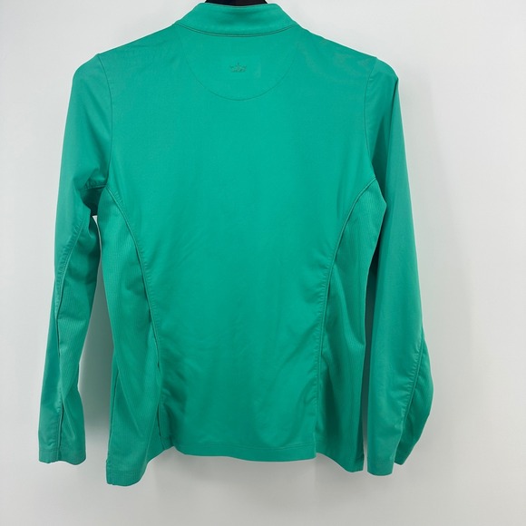 Peter Millar Sun Comfort Womens Medium Green Quarter Zip Parrot Golf Pullover - Picture 7 of 7
